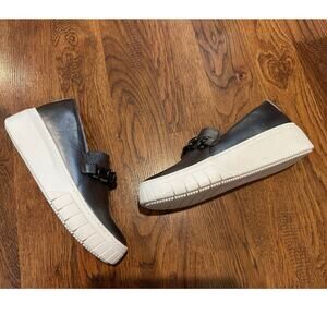 Naturalizer Women's Daphne Leather Platform Loafers - Gunmetal Size 10 Modern